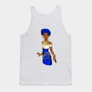 Black is Beautiful - Niger African Melanin Girl in traditional outfit Tank Top